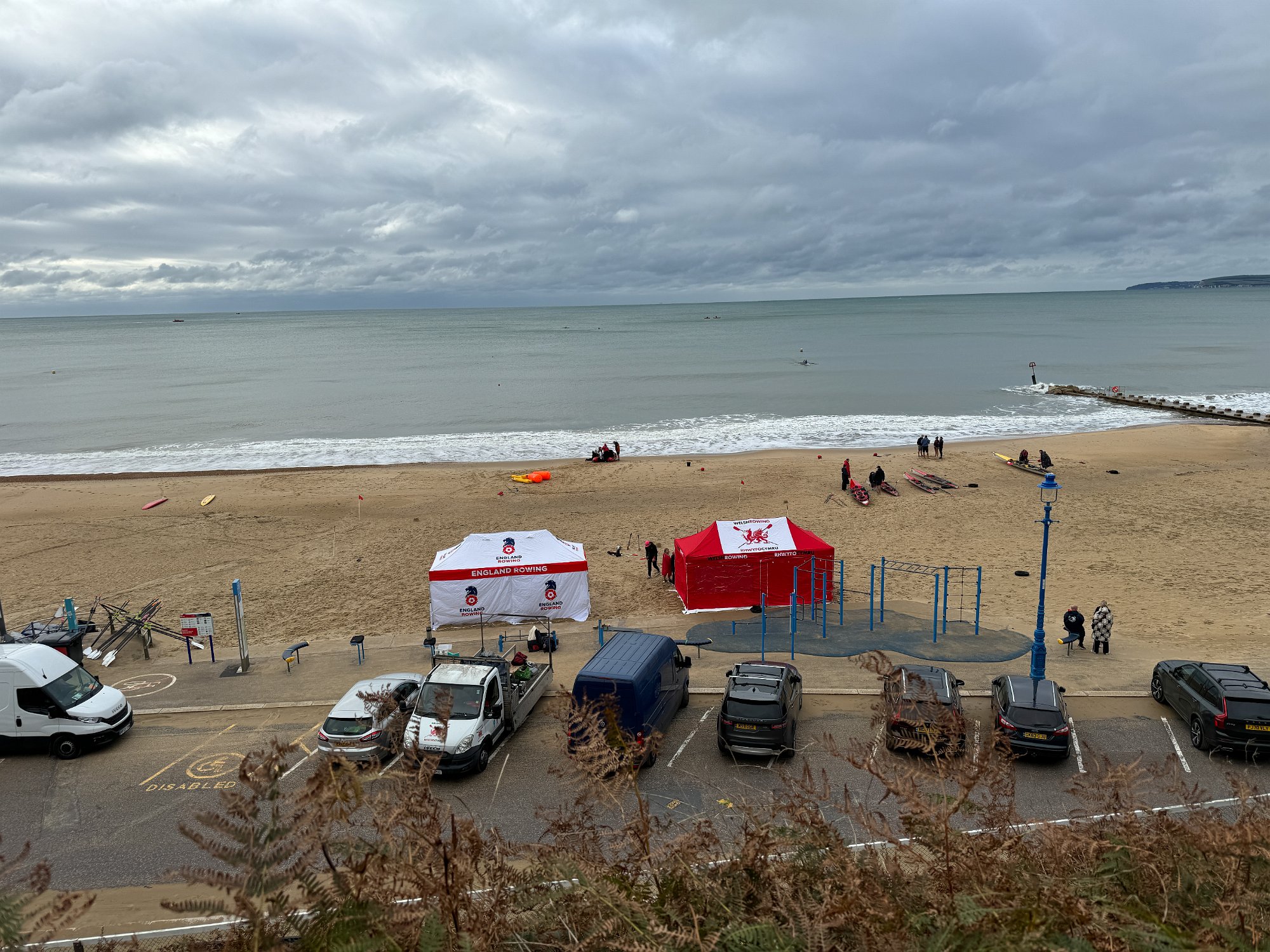 20240927-1105 HIR Beach Sprints 2024, Bournemouth. Considerably carmer weather on Friday for training.